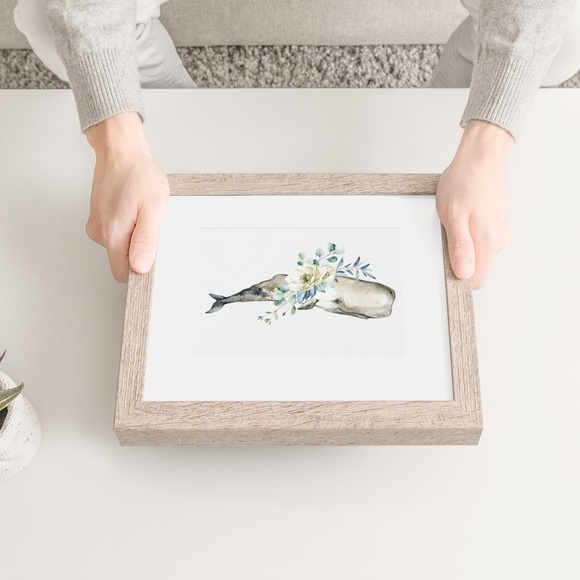 Sperm Whale Watercolor Illustration Wall Art Print Unframed - Picture 6 of 9